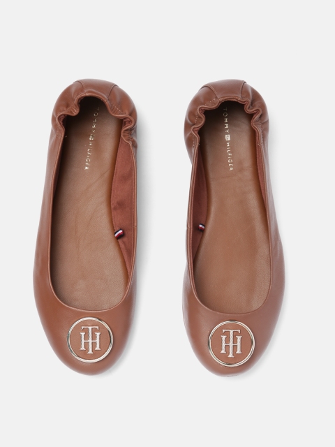 

Tommy Hilfiger Women Brown Leather Ballerina Flats