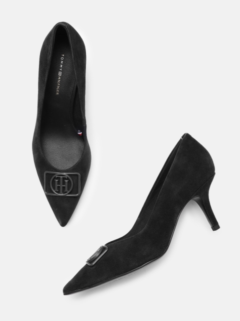 

Tommy Hilfiger Black Pointed Toe Leather Pumps