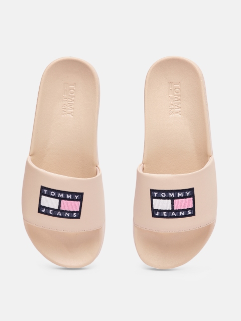 

Tommy Hilfiger Women Beige FLAG CORDUROY Self-Design Sliders