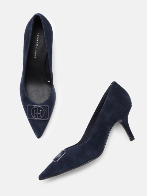 

Tommy Hilfiger Navy Blue Leather Pointed Toe Pumps