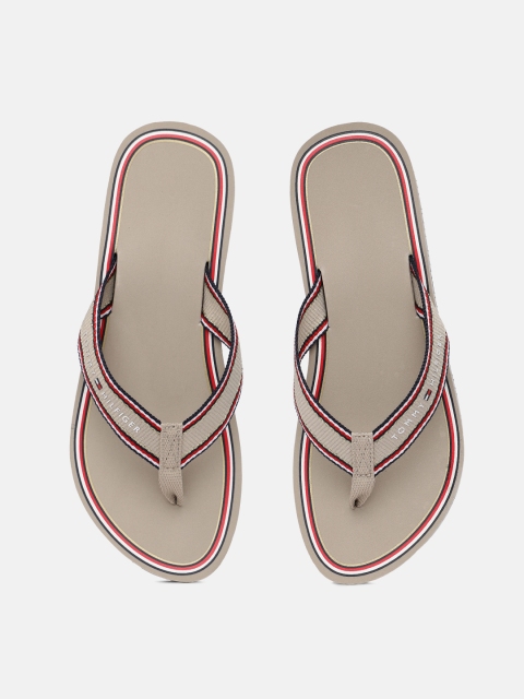 

Tommy Hilfiger Women Beige Frame High Wedge Thong Flip-Flops