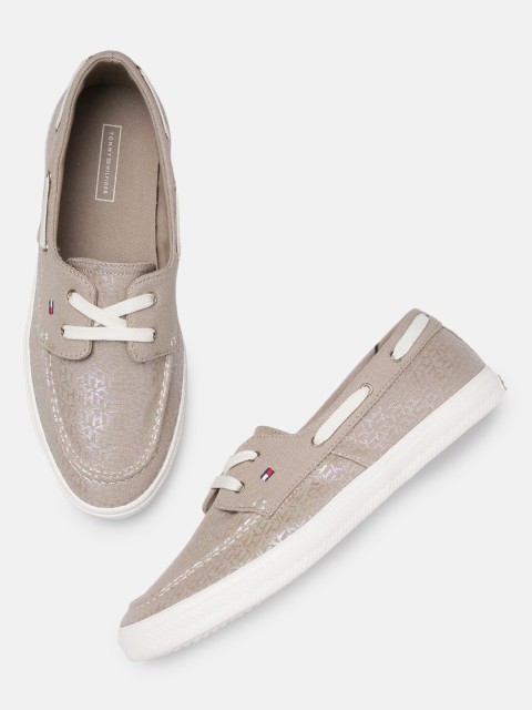 

Tommy Hilfiger Women Beige Printed Monogram Boat Shoes