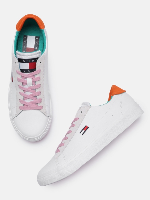 

Tommy Hilfiger Women White Leather Sneakers