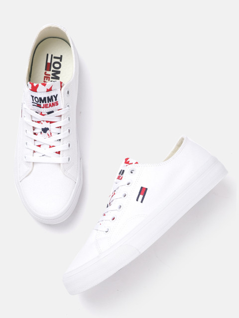 

Tommy Hilfiger Women White Solid Flatform Sneakers