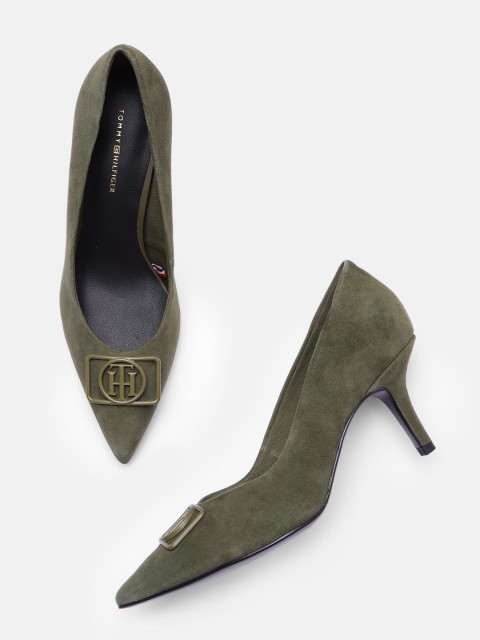 

Tommy Hilfiger Olive Green Leather Pumps