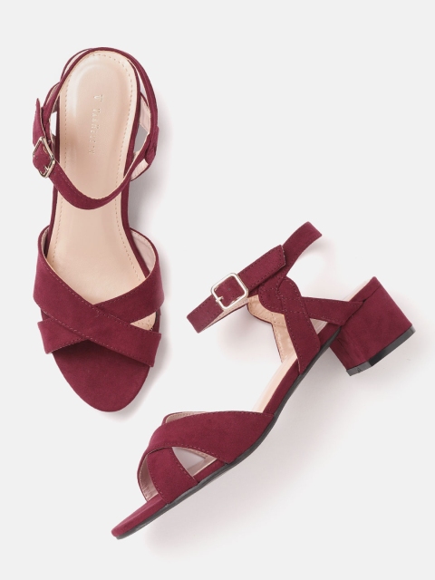 

Van Heusen Woman Maroon Solid Block Heels