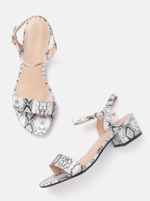 

Van Heusen Woman Black & White Snakeskin Print Block Heels