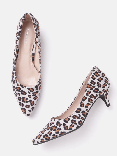 

Van Heusen Woman Light Grey & Black Leopard Print Pumps