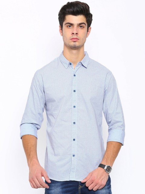

SPYKAR Men Blue Regular Fit Printed Casual Shirt
