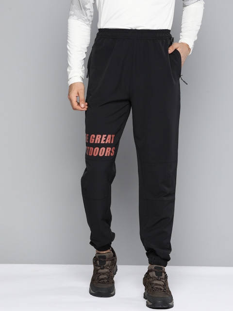 

HRX By Hrithik Roshan Outdoor Men Jet Black Lycra Typography Trackpants