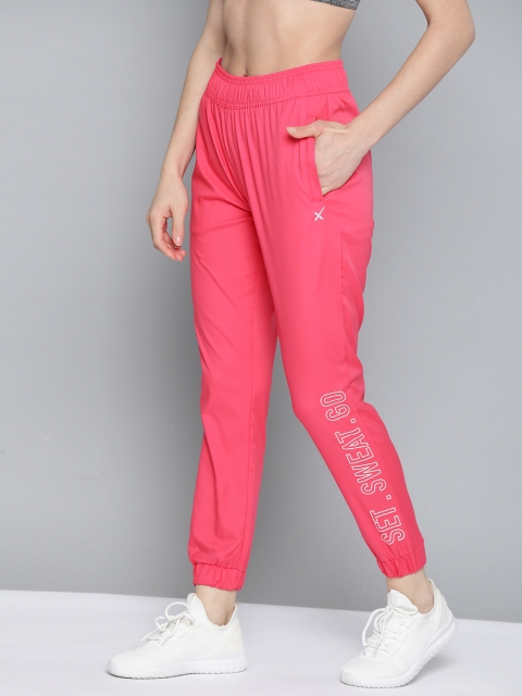 

HRX by Hrithik Roshan Women Pink Solid Antimicrobial Training Track Pants