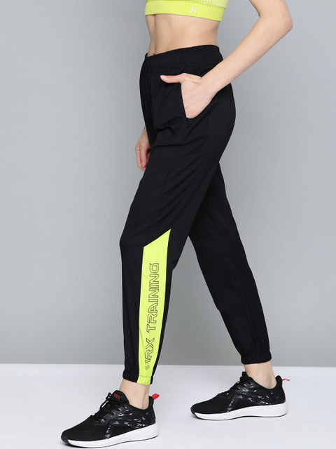 

HRX by Hrithik Roshan Training Women Jet Black Rapid-Dry Brand Carrier Track Pants