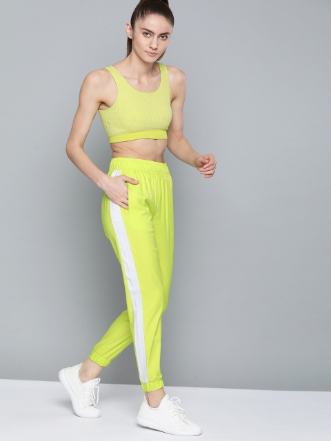 

HRX by Hrithik Roshan Women Lime Green Solid Antimicrobial Training Track Pants