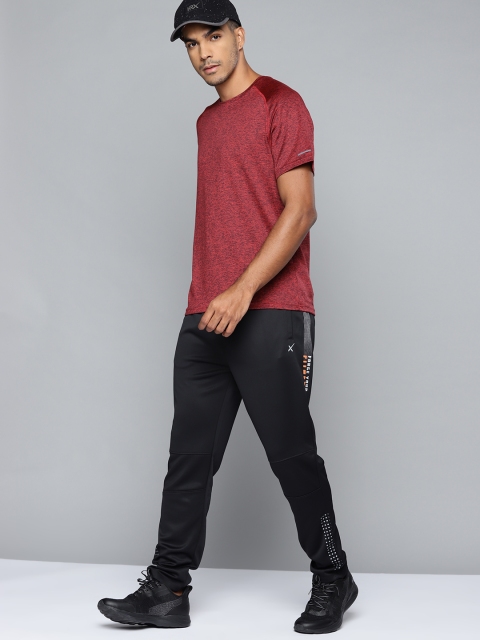 

HRX By Hrithik Roshan Men Black Typographic Slim Fit Rapid-Dry Training Joggers