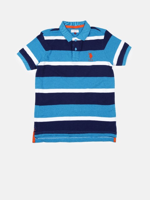 

U.S. Polo Assn. Kids Boys Blue Striped Polo T-Shirt