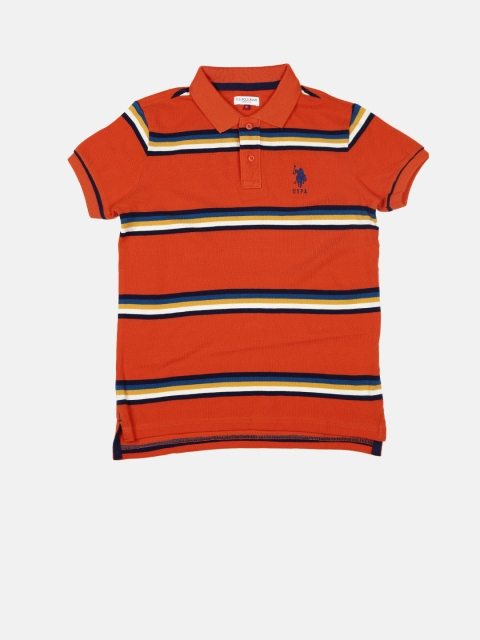 

U.S. Polo Assn. Kids Boys Orange Striped Polo T-Shirt