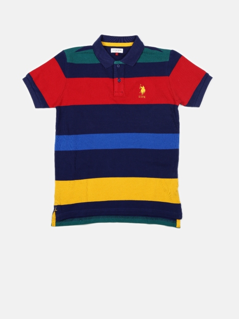 

U.S. Polo Assn. Kids Boys Multicoloured Striped Polo T-Shirt, Multi