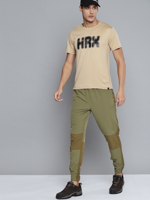 

HRX By Hrithik Roshan Outdoor Men Winter Moss Lycra Colourblock Track Pants, Olive