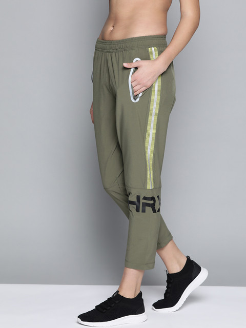 

HRX by Hrithik Roshan Running Women Burnt Olive Rapid-Dry Brand Logo Print Track Pants