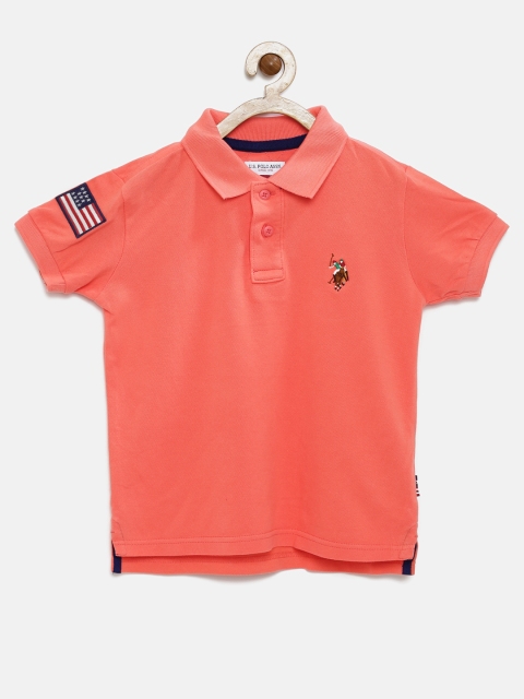 

U.S. Polo Assn. Kids Boys Coral Pink Polo T-shirt
