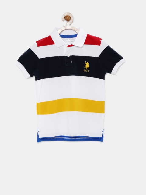 

U.S. Polo Assn. Kids Boys Multicoloured Striped Polo T-shirt, Multi