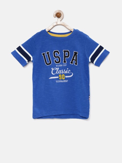 

U.S. Polo Assn. Kids Boys Blue Embroidered T-shirt