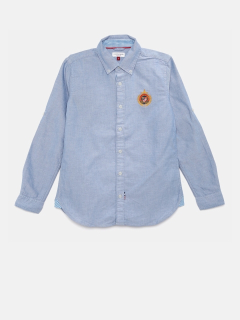 

U.S. Polo Assn. Kids Boys Blue Regular Fit Solid Casual Shirt