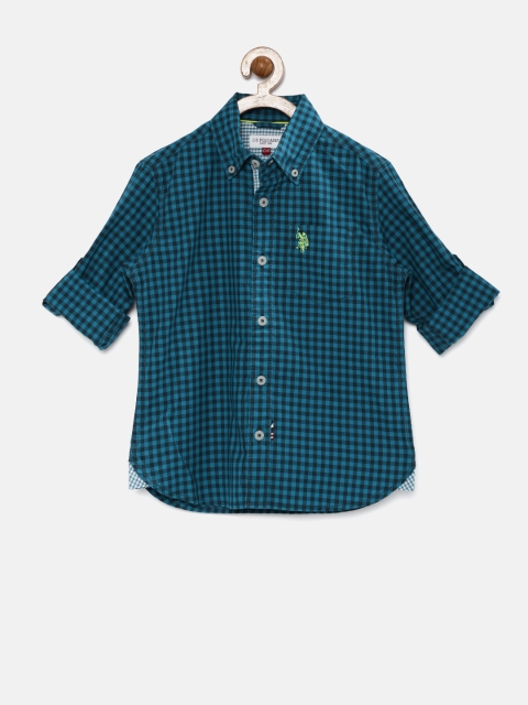 

U.S. Polo Assn. Kids Boys Blue Checked Shirt