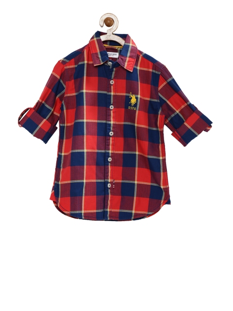 

U.S. Polo Assn. Kids Boys Red & Navy Checked Shirt