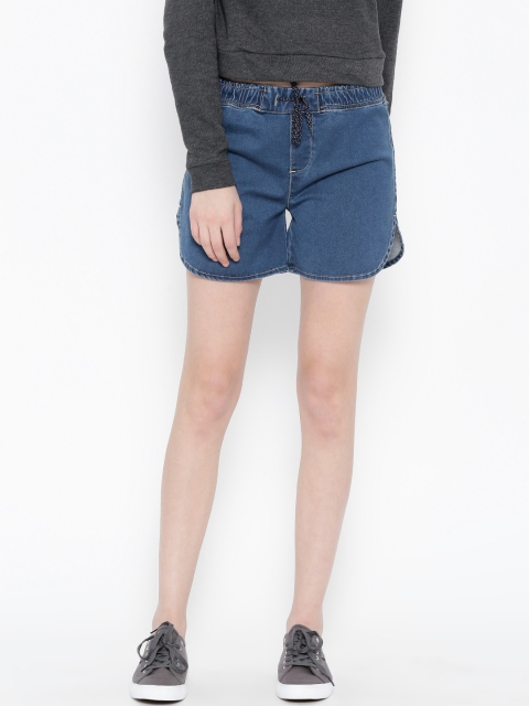 

HRX by Hrithik Roshan Women Blue Slim Denim Shorts