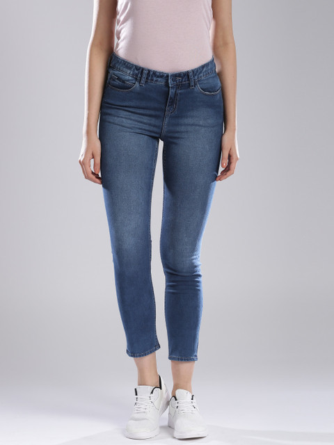 

HRX by Hrithik Roshan Women Blue Skinny Fit High-Rise Ankle Length Stretchable Jeans