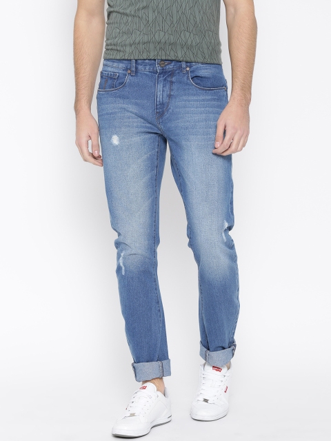 

HRX by Hrithik Roshan Men Blue Ergonomic Fit Mid-Rise Mildly Distressed Jeans