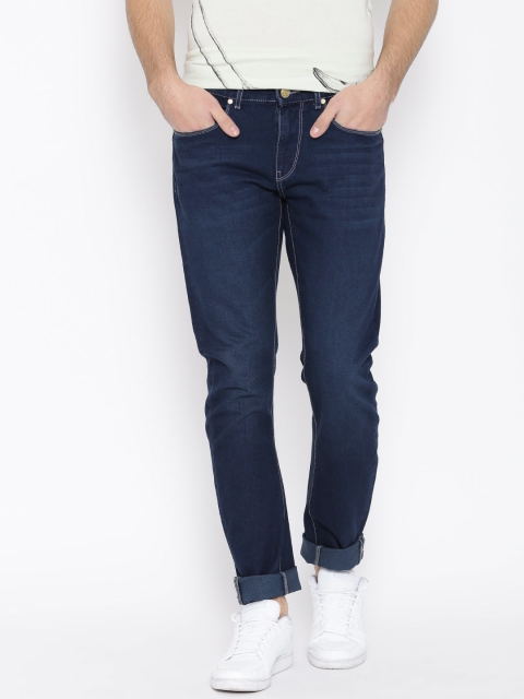 

HRX by Hrithik Roshan Men Navy Ergonomic Fit Mid-Rise Clean Look Jeans, Navy blue