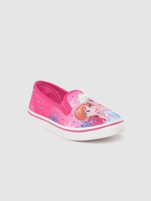 

toothless Girls Pink & Blue Frozen Elsa & Anna Print Slip-On Sneakers