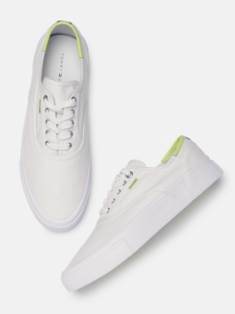 

Tommy Hilfiger Men White Solid Sneakers