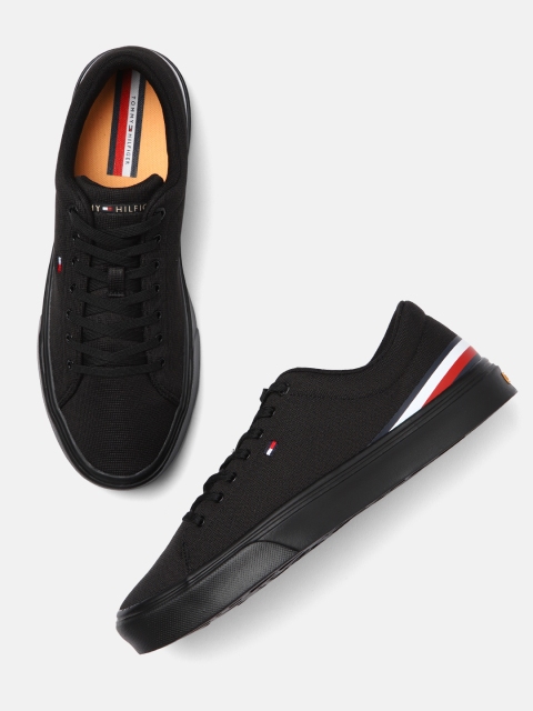 

Tommy Hilfiger Men Black Solid Sneakers