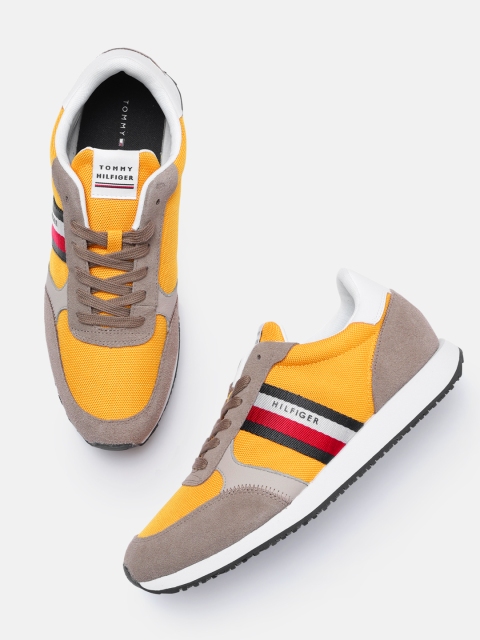 

Tommy Hilfiger Men Yellow & Grey Colourblocked Sneakers