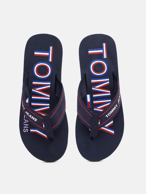 

Tommy Hilfiger Men Blue & Red Printed Slip-Ons