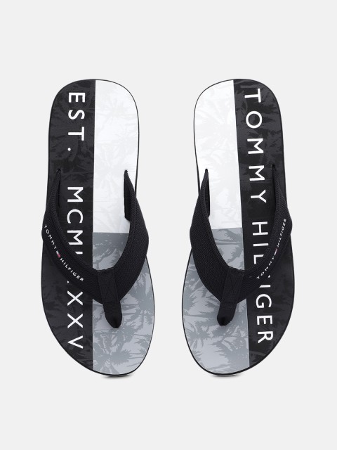 

Tommy Hilfiger Men Black & Grey Printed Slip-Ons