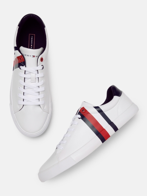 

Tommy Hilfiger Men White Striped Sneakers