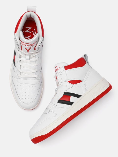 

Tommy Hilfiger Men White Colourblocked Leather Sneakers