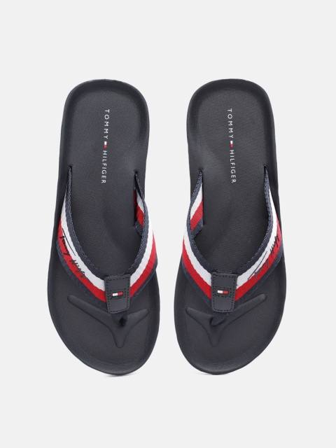 

Tommy Hilfiger Men Navy Blue & Red BEACH Solid Thong Flip-Flops