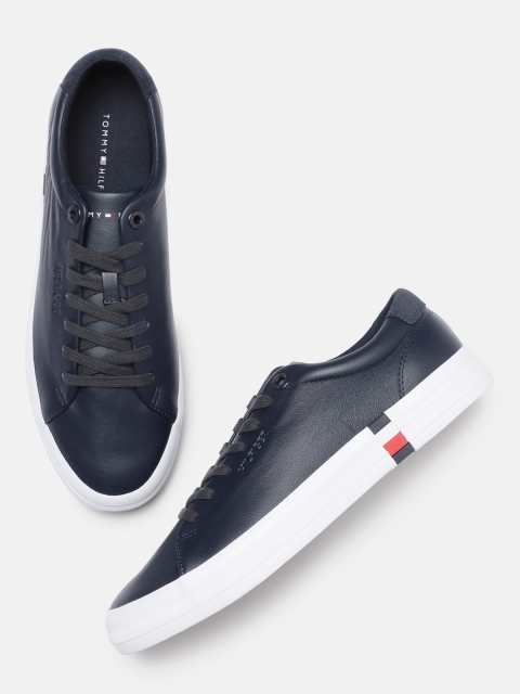 

Tommy Hilfiger Men Navy Blue Solid PREMIUM CORPORATE Vulcanized Leather Sneakers