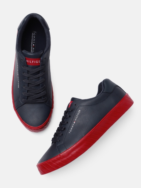 

Tommy Hilfiger Men Navy Blue Solid Regular Sneakers