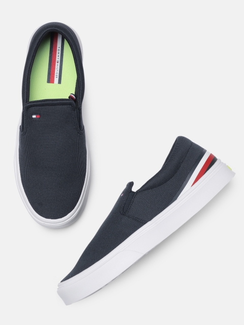 

Tommy Hilfiger Men Navy Blue LIGHTWEIGHT STRIPES Slip-On Sneakers