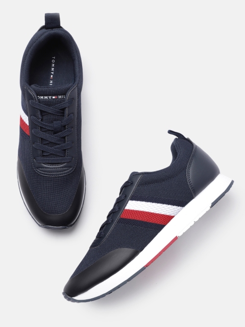 

Tommy Hilfiger Men Blue Striped Sneakers