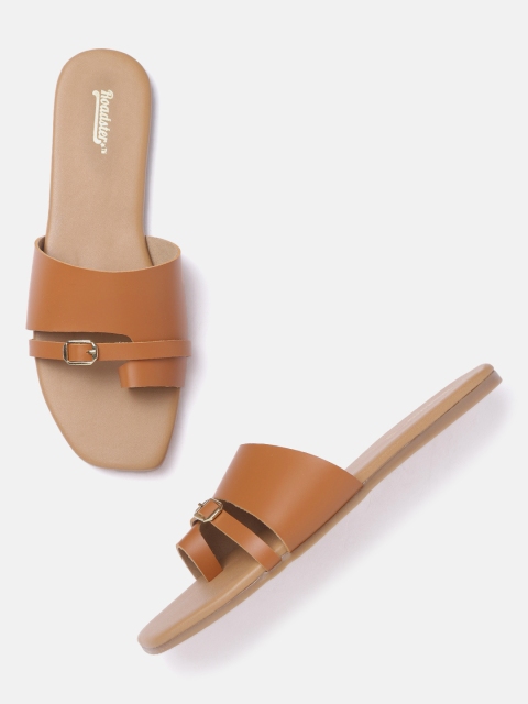 

Roadster Women Tan Brown One Toe Flats