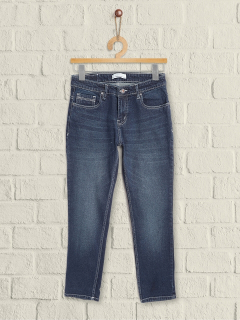 

UTH by Roadster Boys Navy Blue Slim Fit Light Fade Stretchable Jeans
