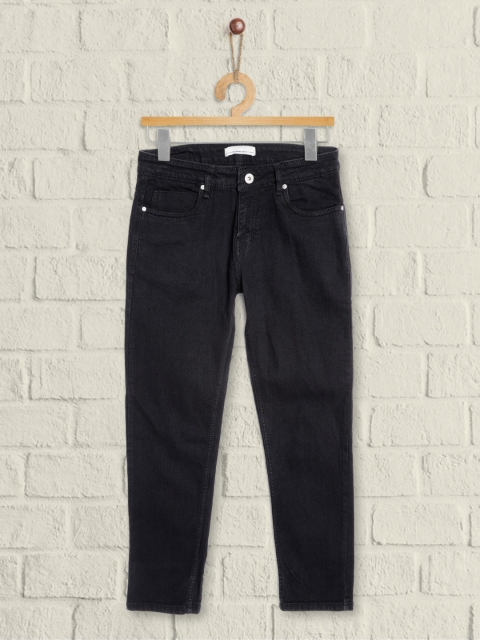 

UTH by Roadster Boys Black Slim Fit No Fade Clean Look Stretchable Jeans