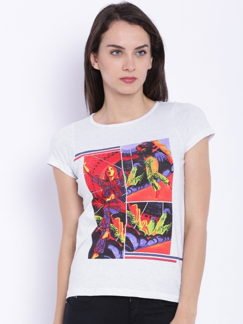 

Wrangler White Melange Printed T-shirt